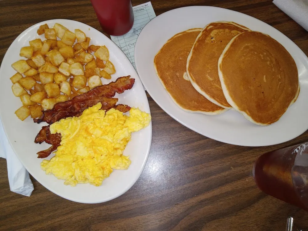 Eggs Bacon Home Fries Pancakes